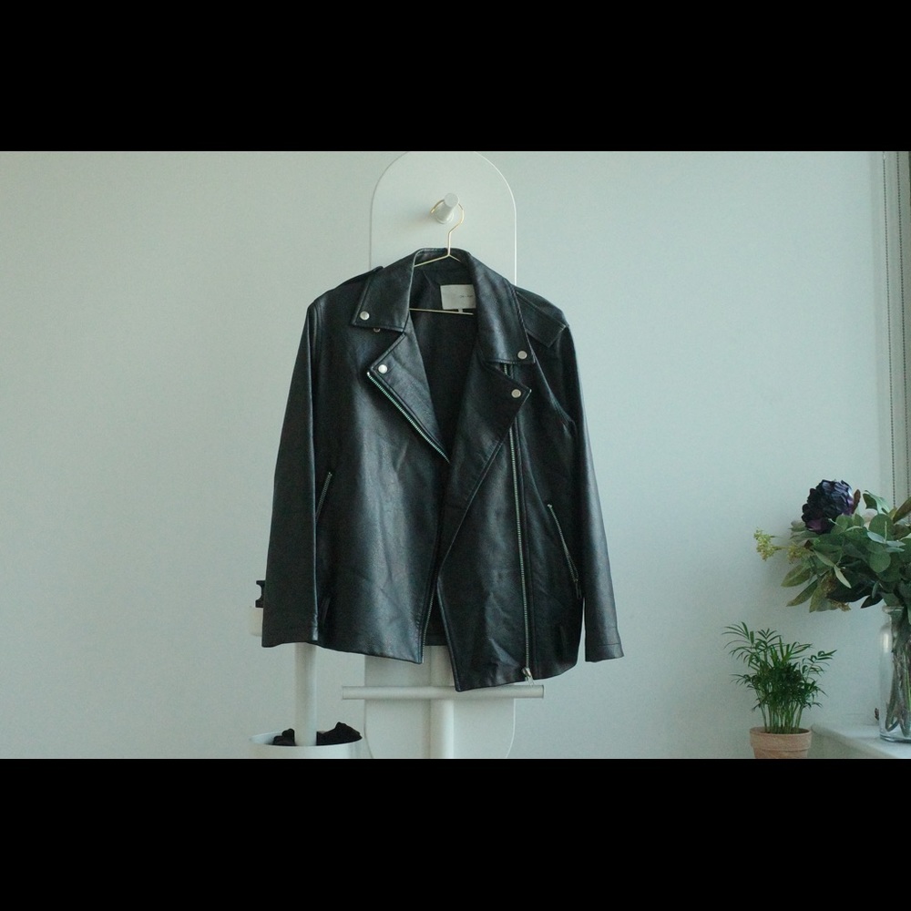 Oak + Fort Faux leather jacket